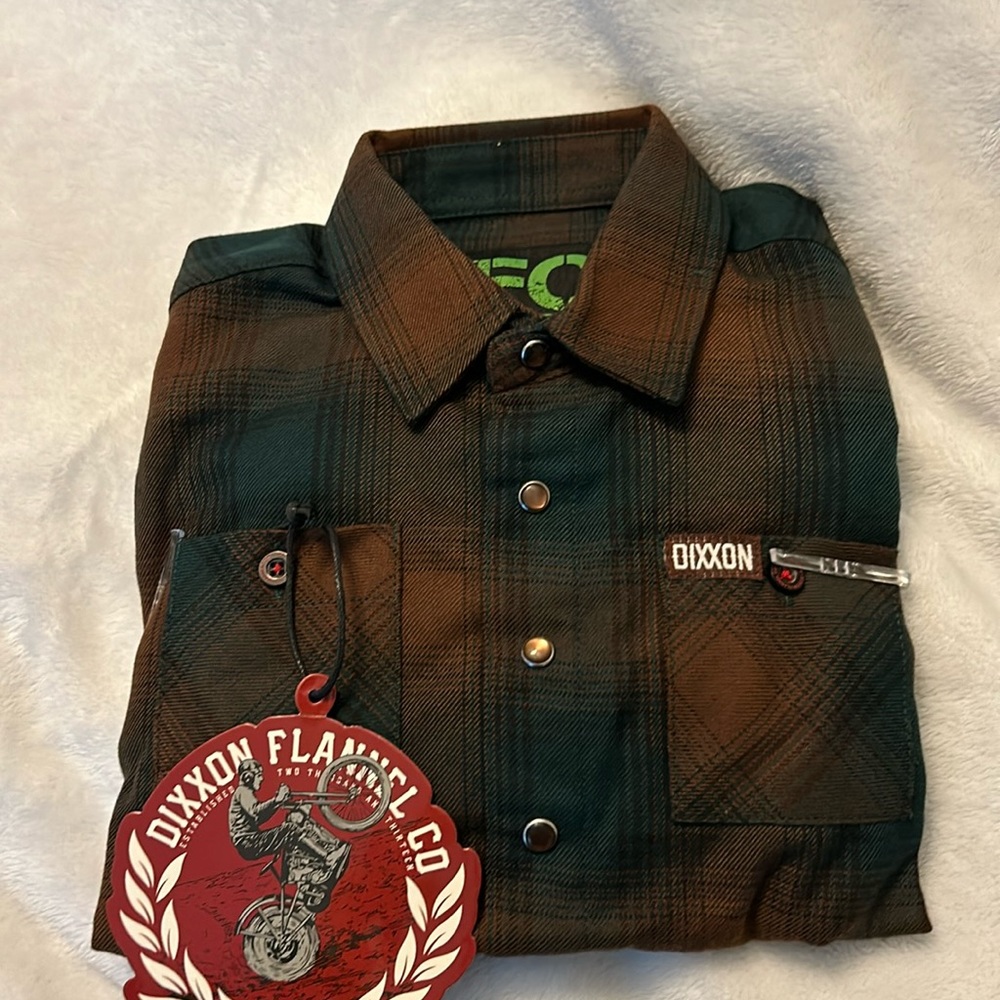 DIXXON Flannels for kids size XS, brown and green
